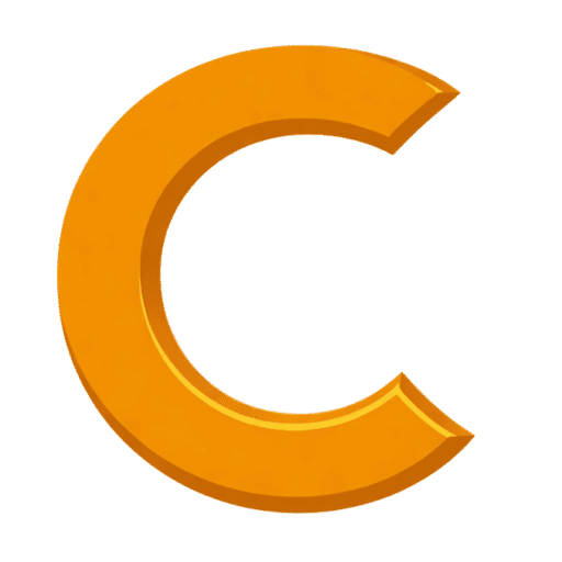 Professional gold 3D letter C logo icon for CoinSpectra crypto news.