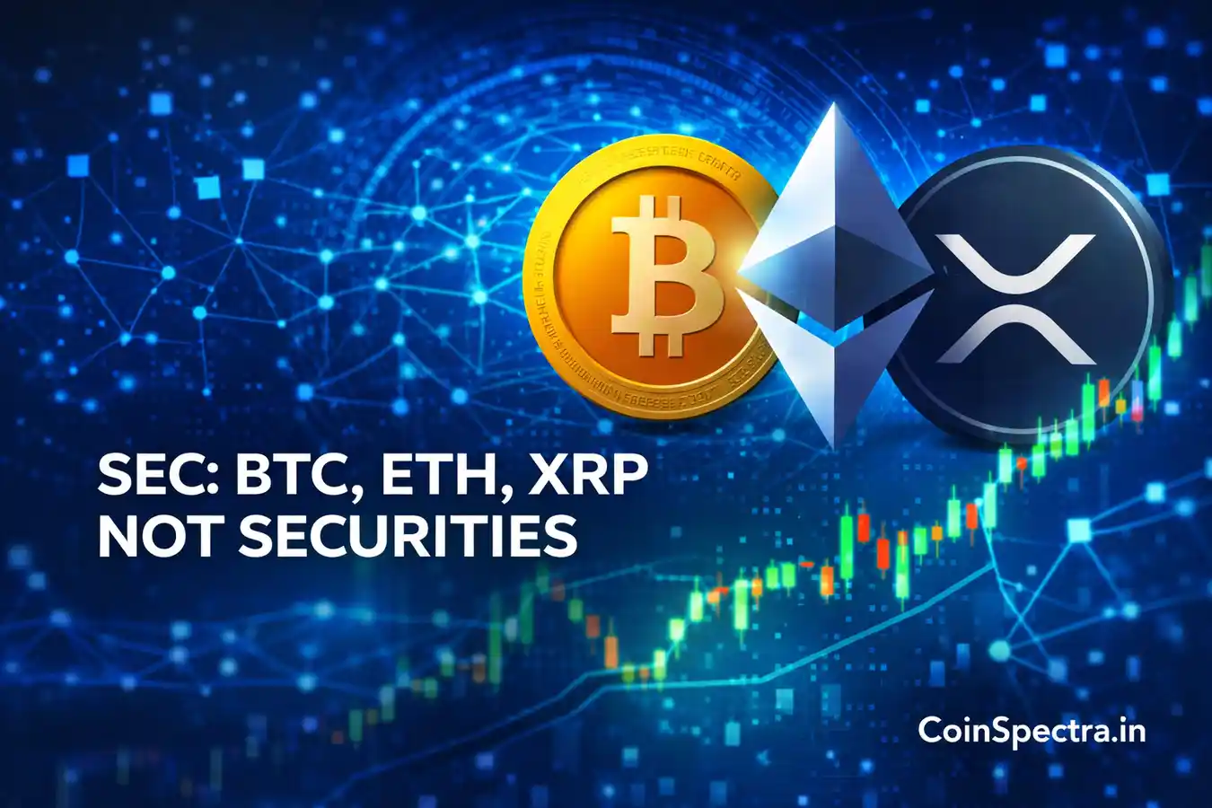 SEC crypto classification ruling Bitcoin Ethereum XRP digital commodities chart showing market structure shift and regulatory clarity