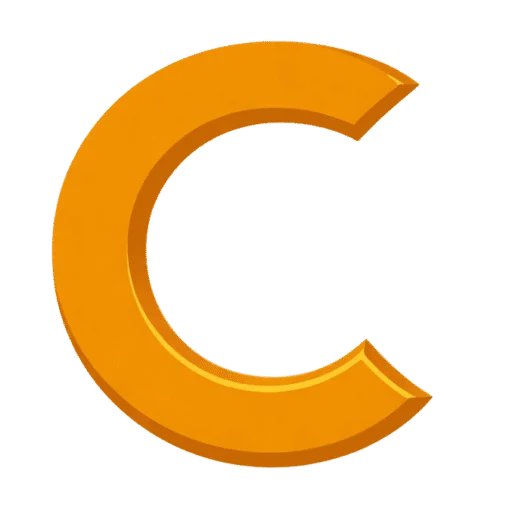 Professional gold 3D letter C logo icon for CoinSpectra crypto news.